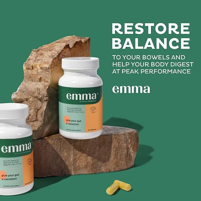 Emma Gut Health - 2 Pack - Gas and Bloating Relief, Constipation, Leaky Gut Repair - Gut Cleanse & Restore Digestion - Reg...