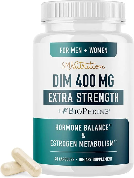 DIM Supplement 400MG Extra Strength | Hormone Balance for Men and Women | Menopause, Acne, Hot Flashes Relief, Prostate Su...