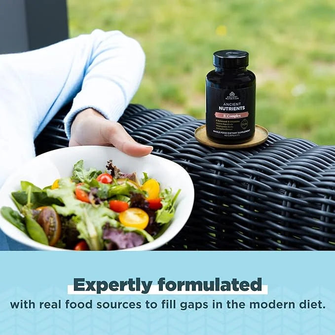 Ancient Nutrition Vitamin B Complex Supplement, 8 Balanced 60 Capsules