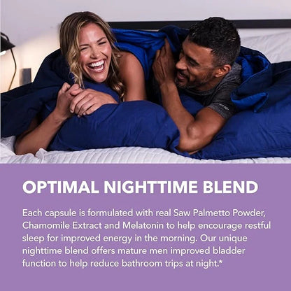 Saw Palmetto PM for Men with Melatonin 3mg - Night Time Prostate Health Supplement for Bladder and Sleep Support - Reduce ...