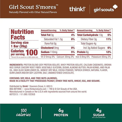 think! Minis Protein Snack Bar, Gluten Free, Girl Scouts S'mores, 15 Count - Product Image