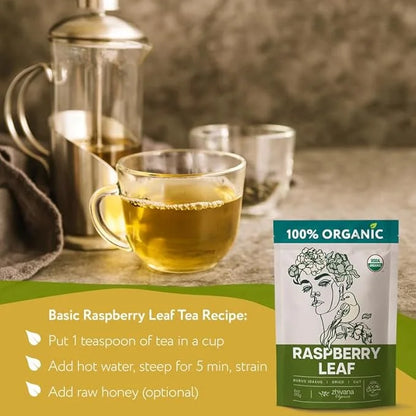 Organic Red Raspberry Leaf Tea – Wild Raspberry Tea for for Pregnancy, Healthy Cycle, Menstrual Cramps – 6oz - Product Image