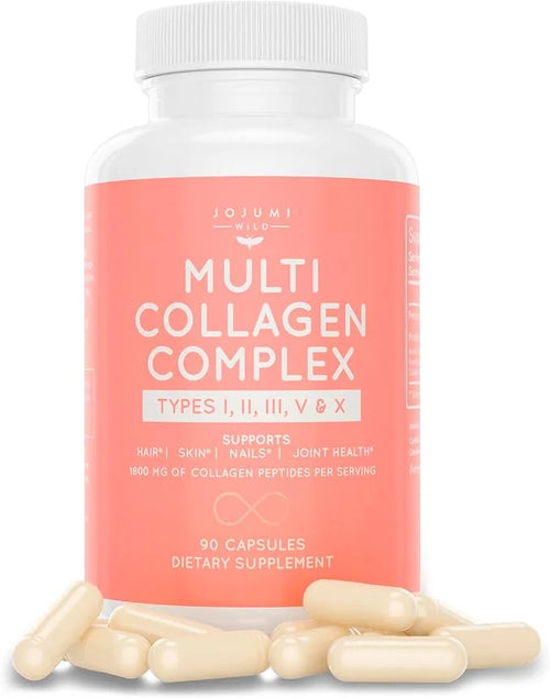 5-in-1 Multi Collagen Capsules (Type I, II, III, V + X) for Skin, Hair, Nails & Joint Health - Collagen Supplements for Wo...