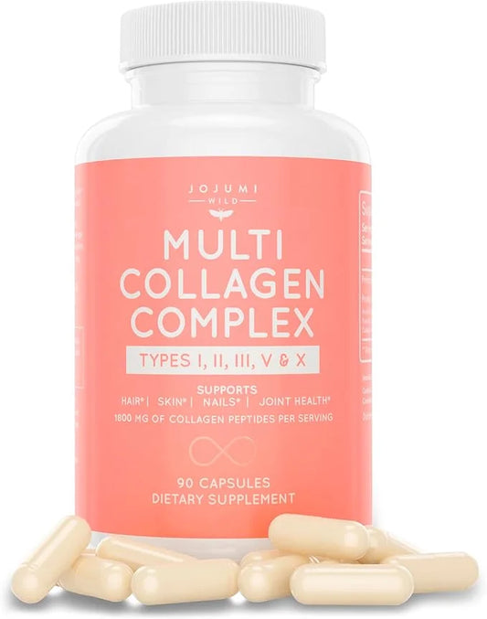 5-in-1 Multi Collagen Capsules (Type I, II, III, V + X) for Skin, Hair, Nails & Joint Health - Collagen Supplements for Wo...