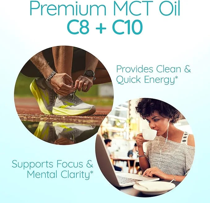 AS-IS Simply Premium MCT Oil C8 & C10 | Unflavored | 100% from Non-GMO Coconuts | Perfect for Morning Coffee | Quick Clean...