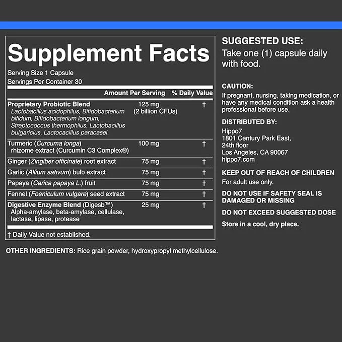 Bliss Digest 7-in-1 Digestive Health Supplement (1 Bottle, 30 Vegan