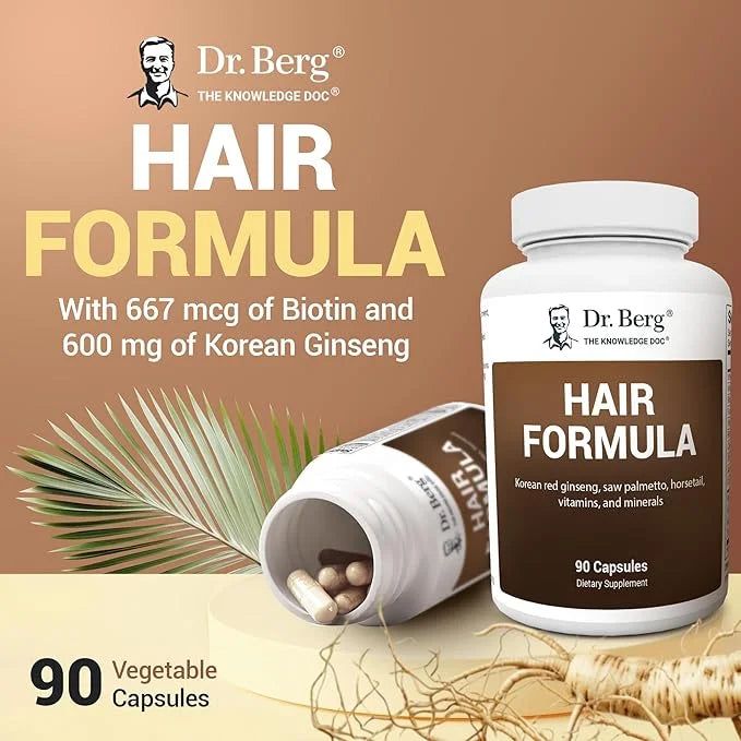 Dr. Berg All-in-One Vitamins for Hair, Skin, & Nails - Advanced Formula with Biotin, Saw Palmetto, DHT Blocker, & Trace Mi...
