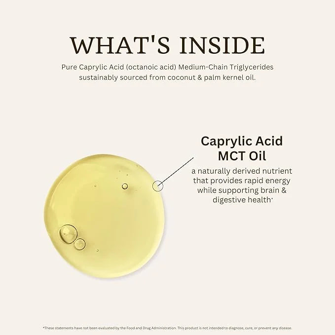 VTC VitaTradingCo. 100% Pure C8 MCT Oil | 3X Distilled Caprylic Acid | Healthy Fat for Clean Energy | Sustainably Sourced ...