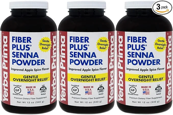 Yerba Prima Fiber Plus Senna Powder, 12 Ounce 3) -
