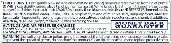All Natural Preservative-Free Sterile Nasal Spray 130 Sprays, 18 ml