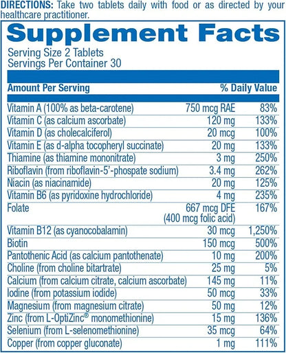 Iron Free Daily Multivitamin for Men 60 Tablets