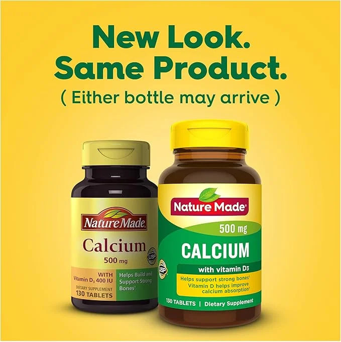 Nature Made Calcium 500 mg D3, Dietary 130 Tablets
