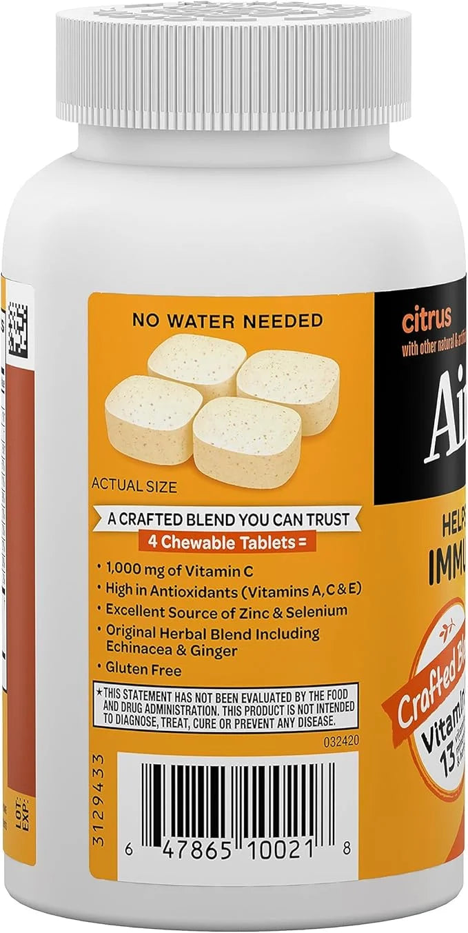 Airborne 1000mg Chewable Tablets with Zinc, 200 Tablets,