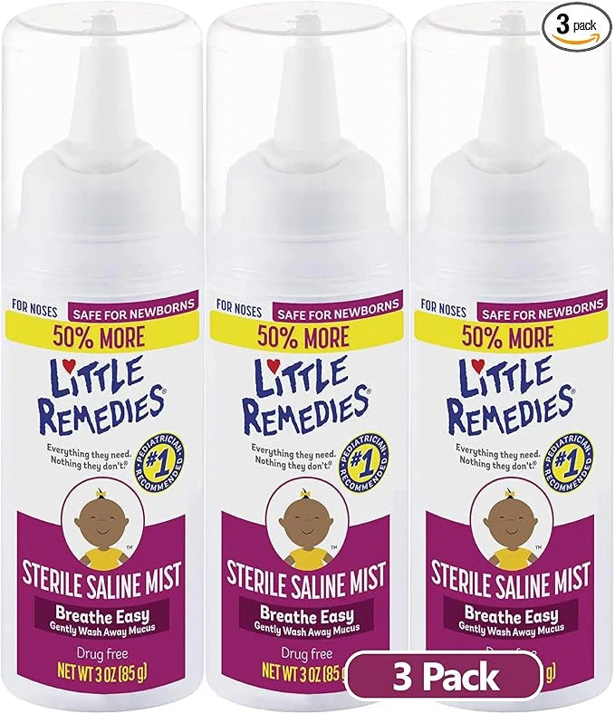 Little Remedies Sterile Saline Nasal Spray 3 Oz, 3 Pack