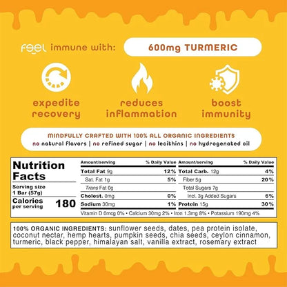 Feel Vegan Protein Bars | Golden Goodness | Keto | Gluten Free | Organic | Turmeric | 15g Plant Protein | Low Carb | High ...