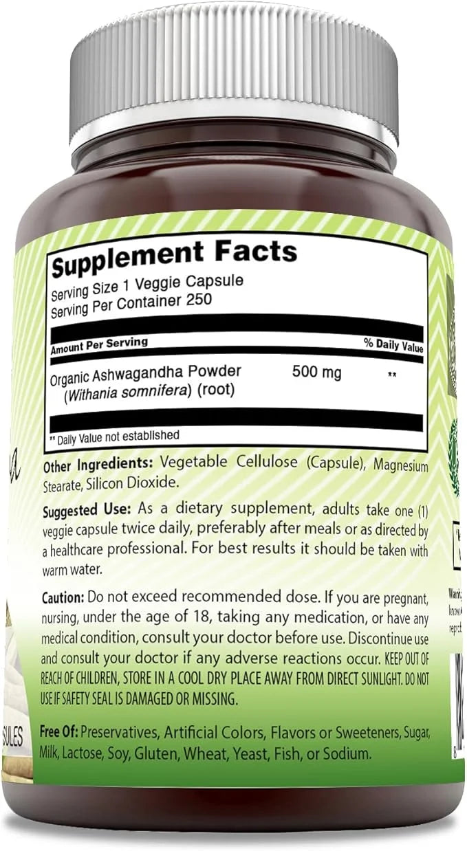 Amazing India Natural Ashwagandha 500 Mg (250)