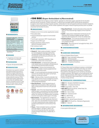 Systemic Formulas ROX Super Antioxidant 60 Capsules #184. Super