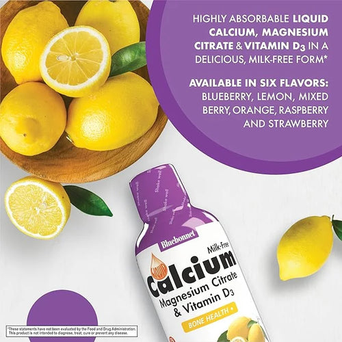 Bluebonnet Nutrition Liquid Calcium Citrate Magnesium Citrate, Vitamin D3, Bone Health, Gluten Free, Soy free, milk free, ...