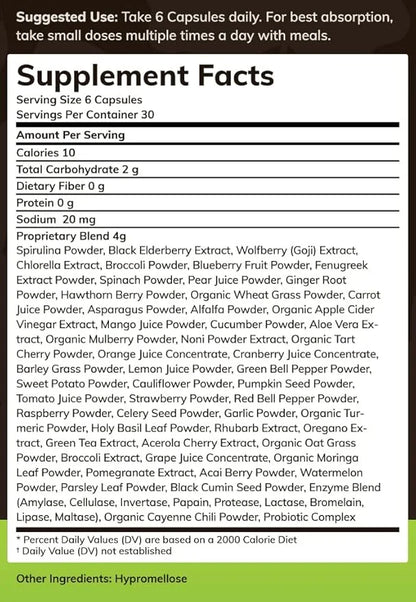 Original Superfood Capsules, Superfood Reds and Greens, All-Natural Whole Food Dietary Supplement, Non-GMO, Gluten Free, V...