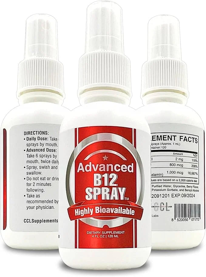Vitamin B12 Energy Spray, Methylcobalamin (4 oz 120 Servings)