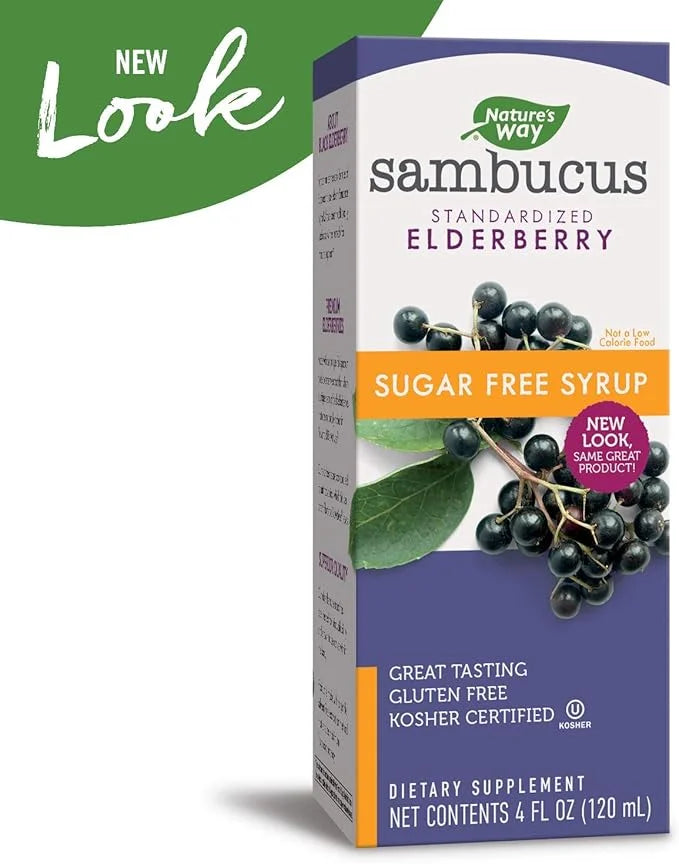 Nature's Way Sambucus Sugar-Free Elderberry Syrup, 4 Oz