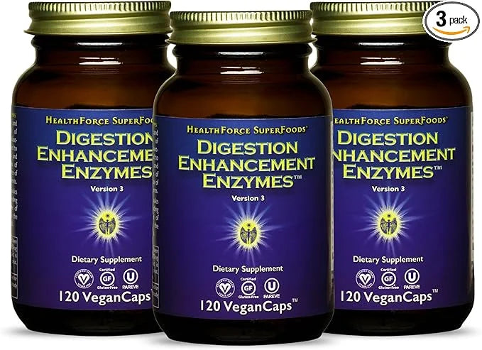 HEALTHFORCE SUPERFOODS Digestion Enhancement Enzymes 120 Vegan 3)