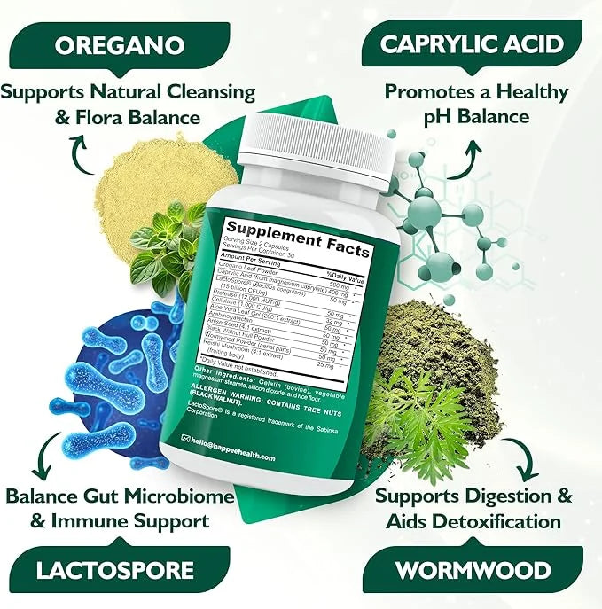 Candida Cleanse - Candida Complex Anti Overgrowth Support with Caprylic Acid, Oregano & Probiotics for Yeast Balance – Sup...