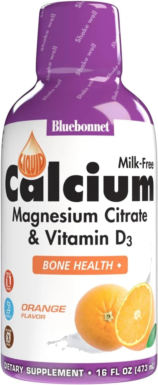 Bluebonnet Nutrition Liquid Calcium Citrate Magnesium Citrate, Vitamin D3, Bone Health, Gluten Free, Soy free, milk free, ...