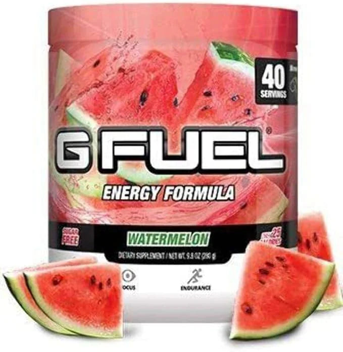 G Fuel Watermelon Energy Powder, Sugar Free, Clean Caffeine Focus Supplement, Water Mix, Focus Amino, Vitamin + Antioxidan...