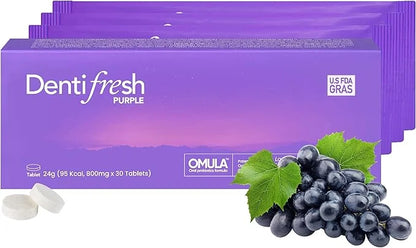 K-Nutra Dentifresh Xylitol Tabs Purple | 24g (30 Tablets) | Sugar-Free Oral Probiotics | 4 Billion CFU | Supports Teeth, G...
