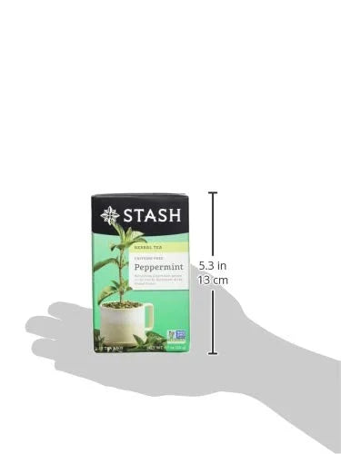 Stash Tea Peppermint Herbal Tea - Naturally Caffeine Free, Non-GMO Project Verified Premium Tea with No Artificial Ingredi...