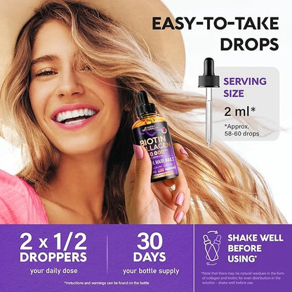 Liquid Biotin & Collagen 60000 mcg B7 Supplement 98% Faster