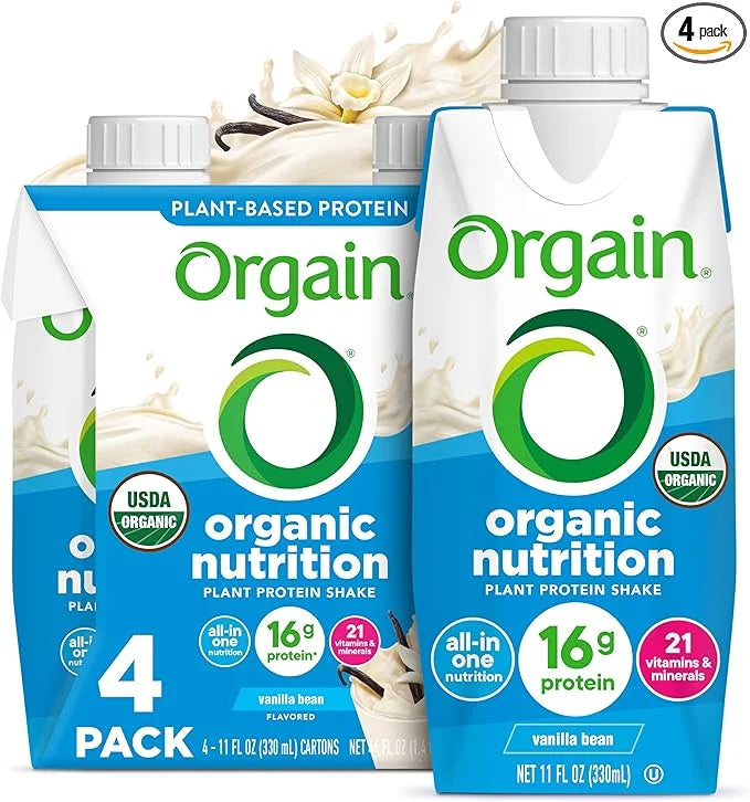 Orgain Organic Nutritional Vegan Protein Shake, Vanilla Bean - 16g Plant Based Protein, Meal Replacement, 21 Vitamins & Mi...