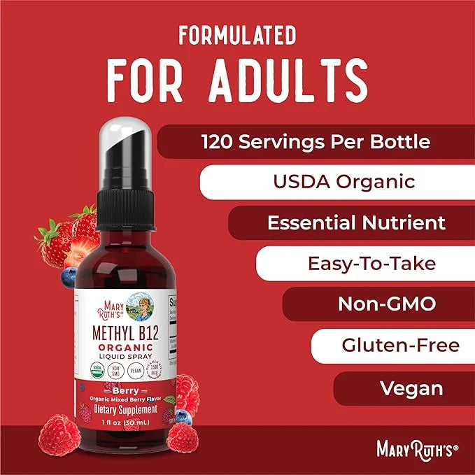 MaryRuth Organics Vitamin B12 Spray B12 Liquid B12 Vitamin 1 Fl
