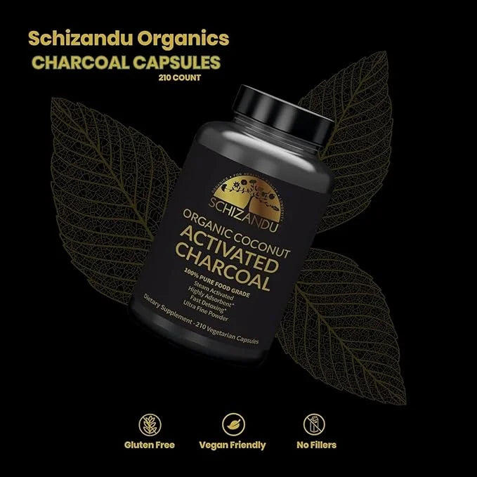 Activated Coconut Charcoal Capsules- Supports Health - Vegan, Organic, Non-GMO, No Additives - X-Large Bottle 210 Count - ...