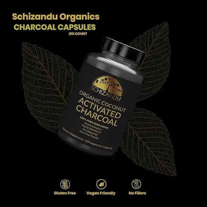 Activated Coconut Charcoal Capsules- Supports Health - Vegan, Organic, Non-GMO, No Additives - X-Large Bottle 210 Count - ...