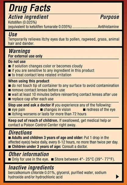 Zaditor Antihistamine Eye Drops, Twin Pack, 5-mL Each