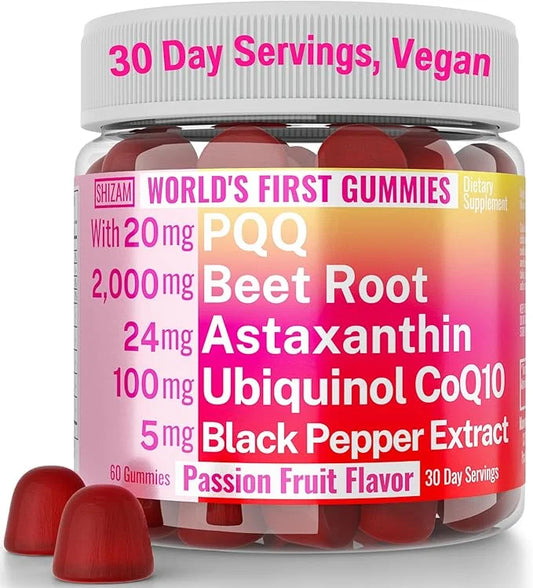 Ubiquinol CoQ10 PQQ Astaxanthin Beets Gummies, CQ-10 CO-Q10 CO-Q10 Q CO-10 CQ10 CQ10 C0Q10 C0Q10 Bioperine 20mg 40mg 40mg ...