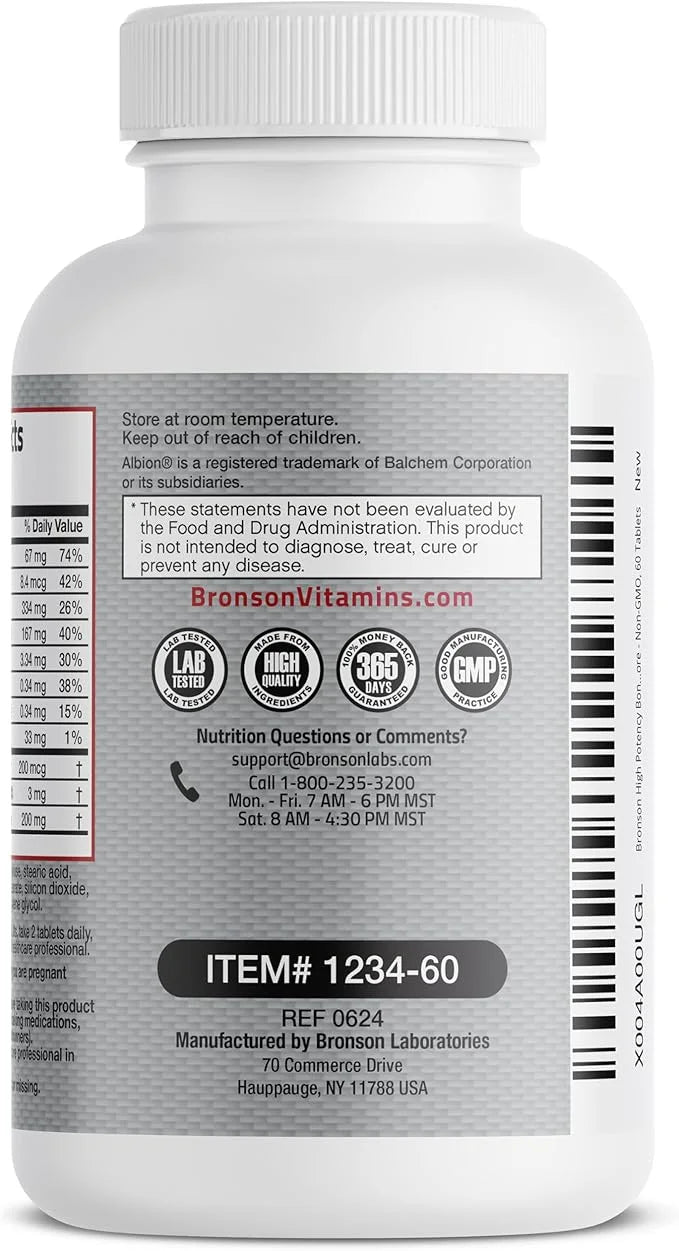 Bronson Bone Health & Strength Complex* 200 MCG K2 as MK7, Plus D3, and 60 Tablets