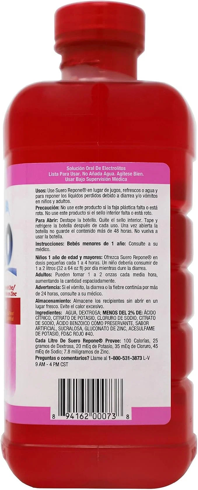 SUERO Electrolyte Solution with Zinc, Rehydrates, Restores Minerals and Nutrients, Strawberry Flavor, 33.8 Fl Oz (Pack of ...
