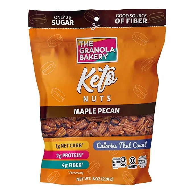 TGB Maple Pecan, Keto Nuts, No Added Sugar, Gluten Free, Healthy Low Carb Snack, 8oz Resealable Bag (Pack of 1) - Product ...