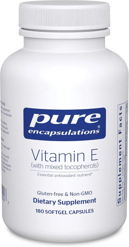 Pure Encapsulations Vitamin E (with Mixed Tocopherols) 180 Softgel
