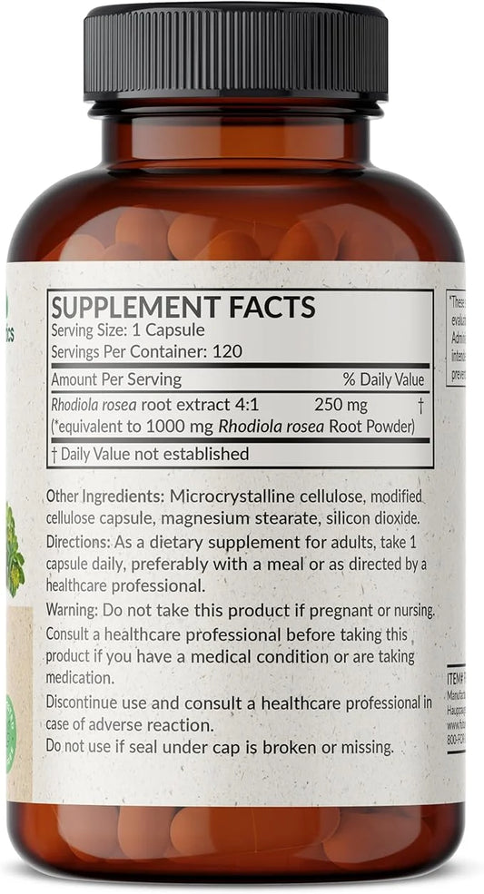 Futurebiotics Rhodiola Rosea 1000 MG Adaptogenic 120 Vegetarian