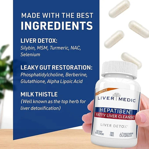 Hepatiben Liver Detox Cleanse, Non-GMO 60 Vegetarian