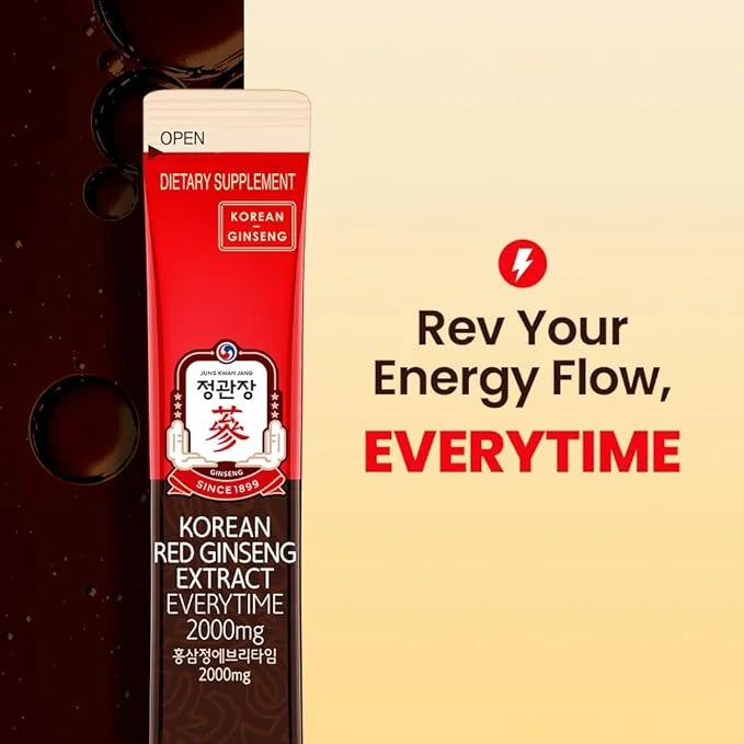 JungKwanJang Ginseng Everytime Extract Stick 2000mg, Brain 10 Count