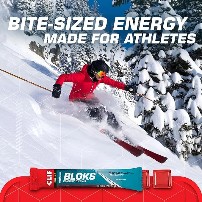 CLIF BLOKS - Tropical Punch Flavor with Caffeine - Energy Chews - Non-GMO - Plant Based - Fast Fuel for Cycling and Runnin...