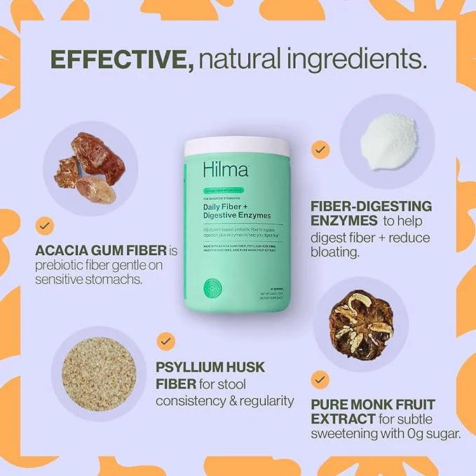 Hilma Daily Fiber and Digestive Enzymes, 30 Servings