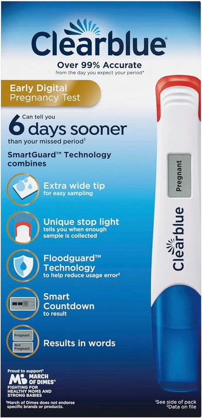 Clearblue Early Digital Pregnancy Test, Early 5 Ct