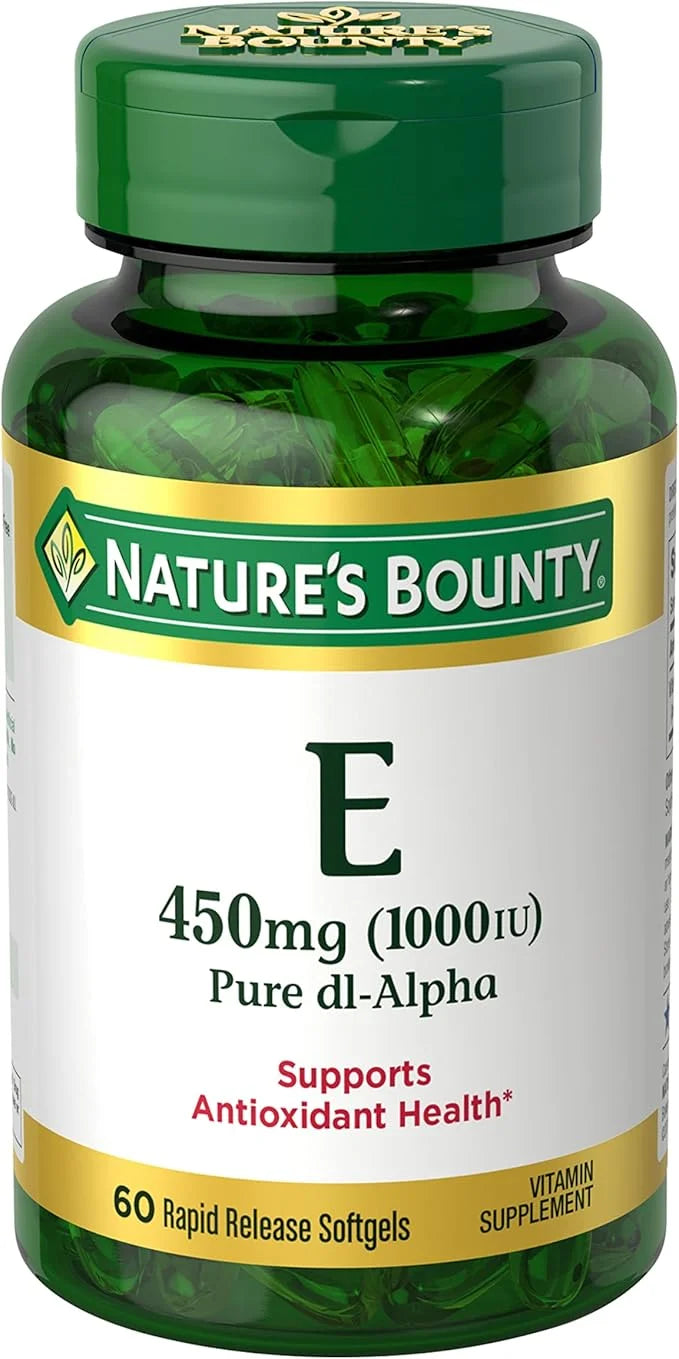 Nature's Bounty Vitamin E 1000 IU Softgels, Supports Antioxidant Health & Immune System, 1 Pack, 60 Softgels - Product Image