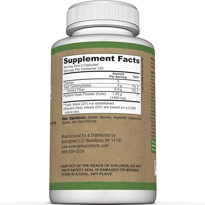 Premium Psyllium Husk Fiber Supplement 1450mg, 240 Capsules